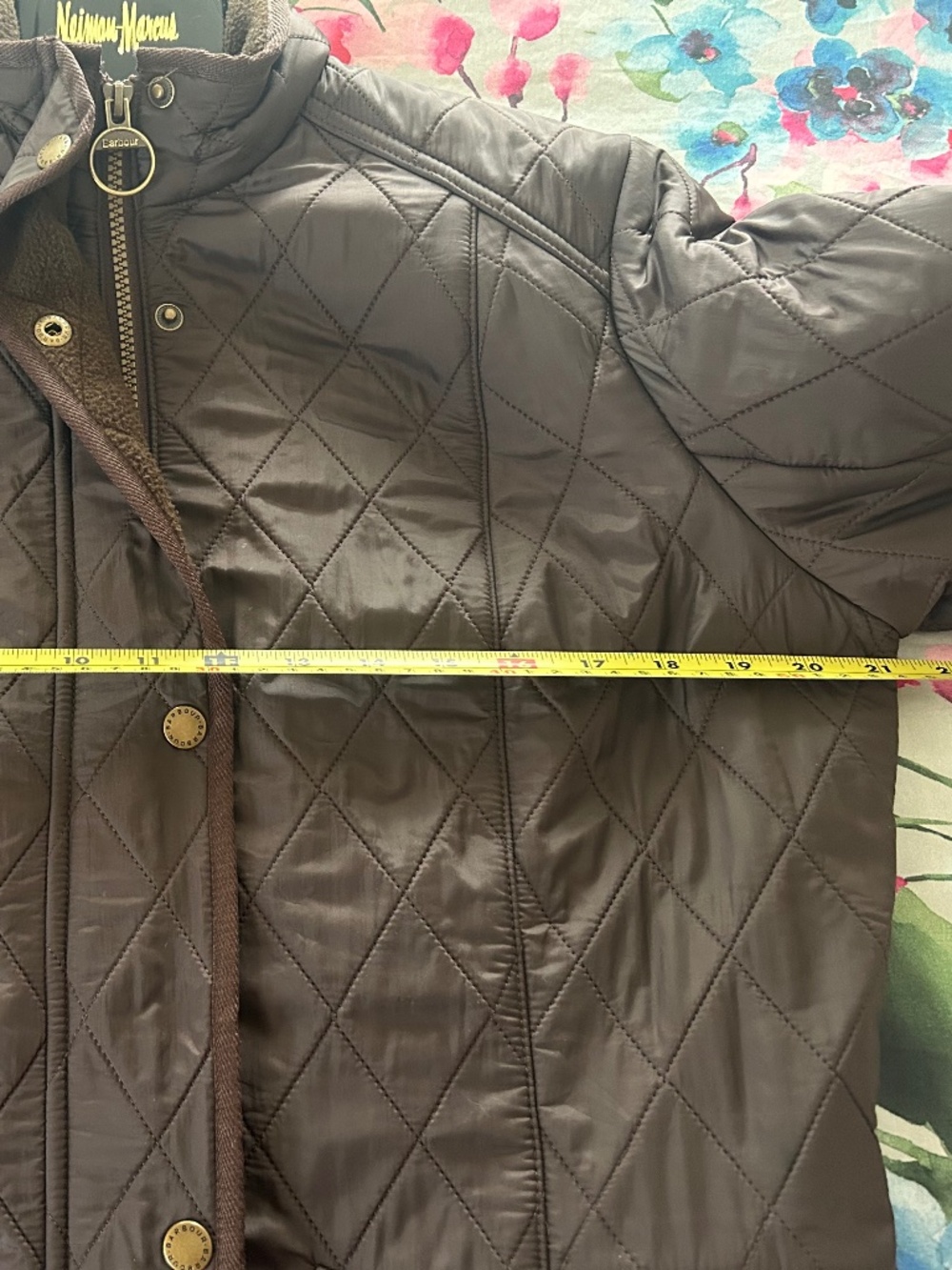BROWN Barbour Cavalry Quilted polar fleece lined jacket - Picture 11 of 11